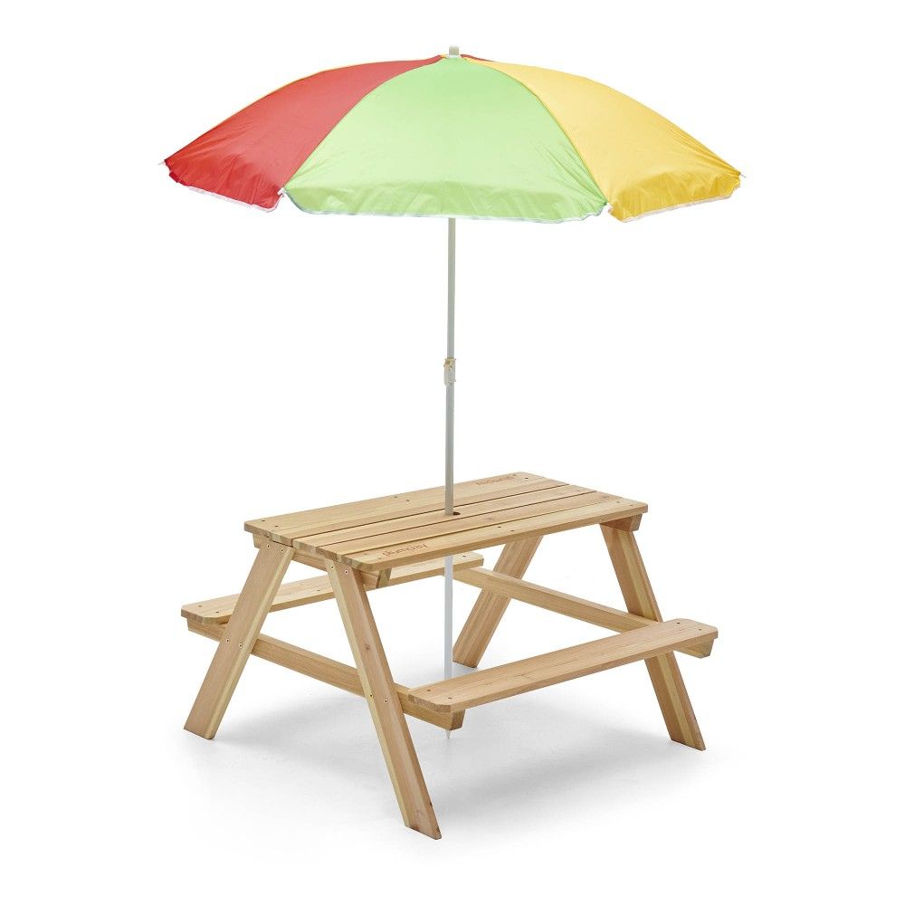 Plum Rectangular Picnic Table With Parasol (Natural) by Plum — kids activity toy for outdoor play and birthday gifts - image 1