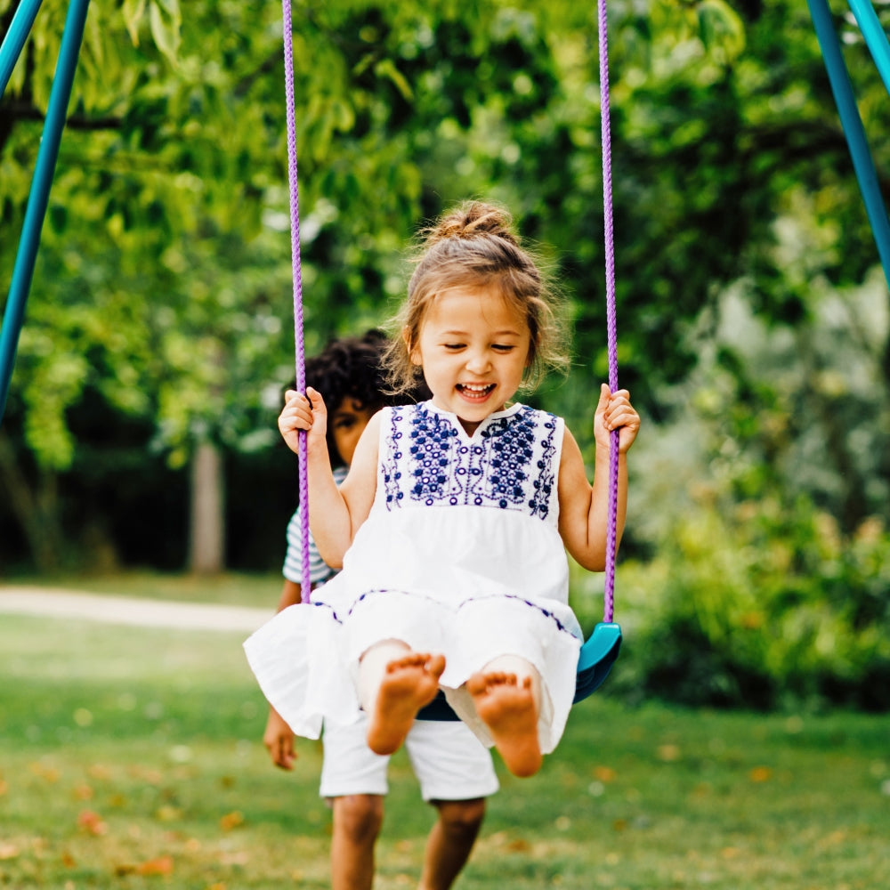 Plum Metal 2-In-1 Swing Set - kids toy for playdates, birthdays, and active play - image 10