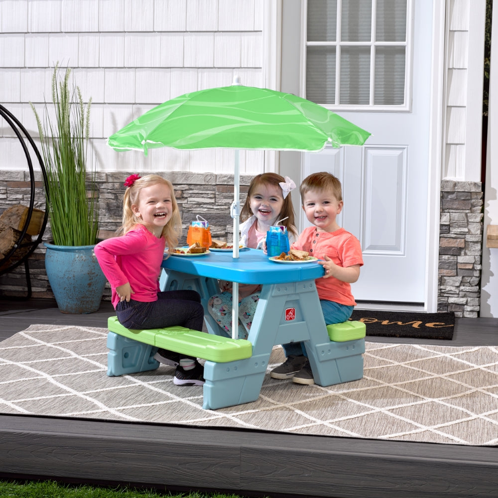Sun & Shade Picnic Table W/ Umbrella by Step2 — kids activity toy for outdoor play and birthday gifts - image 10