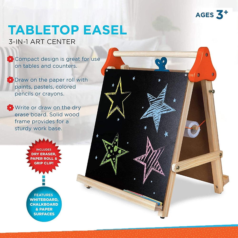 Wooden 3 in 1 Table Top Easel by WORBAX — kids activity toy for outdoor play and birthday gifts - image 4