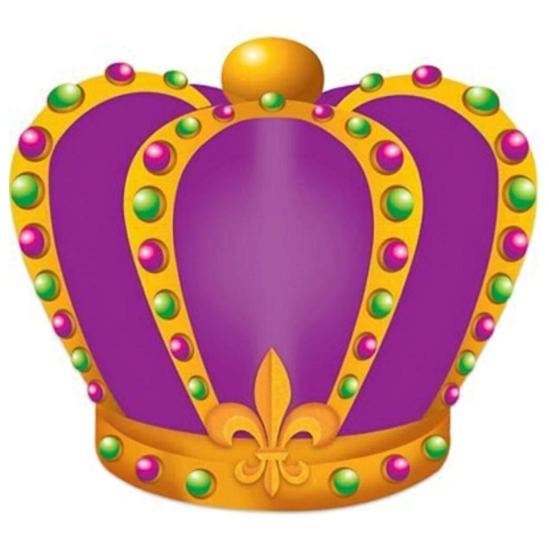 Large Mardi Gras Crown Cutout Decoration