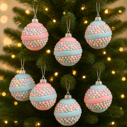 Christmas Candy Balls Tree Hangings - 6PC