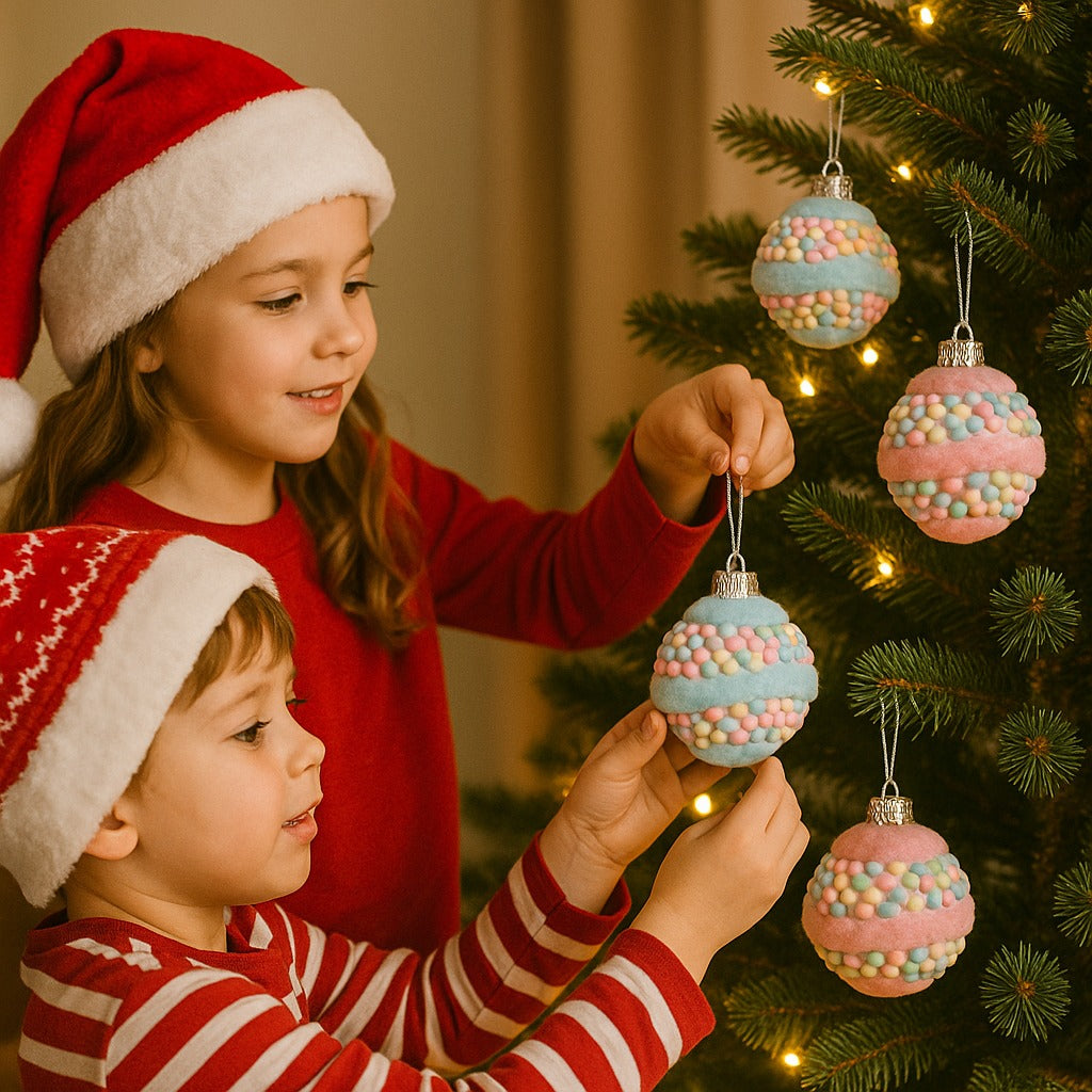 Christmas Candy Balls Tree Hangings - 6PC