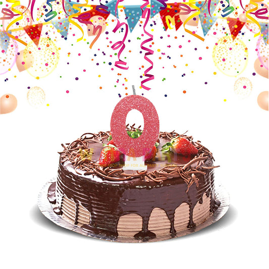 Glitter 0 Birthday Candle