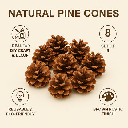 Pine Cone Hanging for Tree Decorations - 8PC