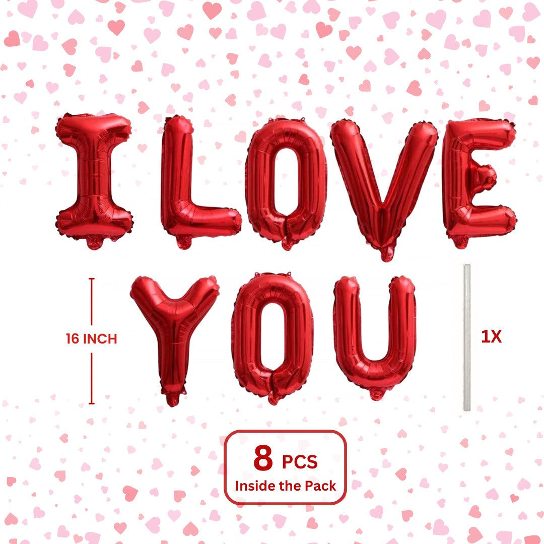 I Love You Foil Balloon Banner