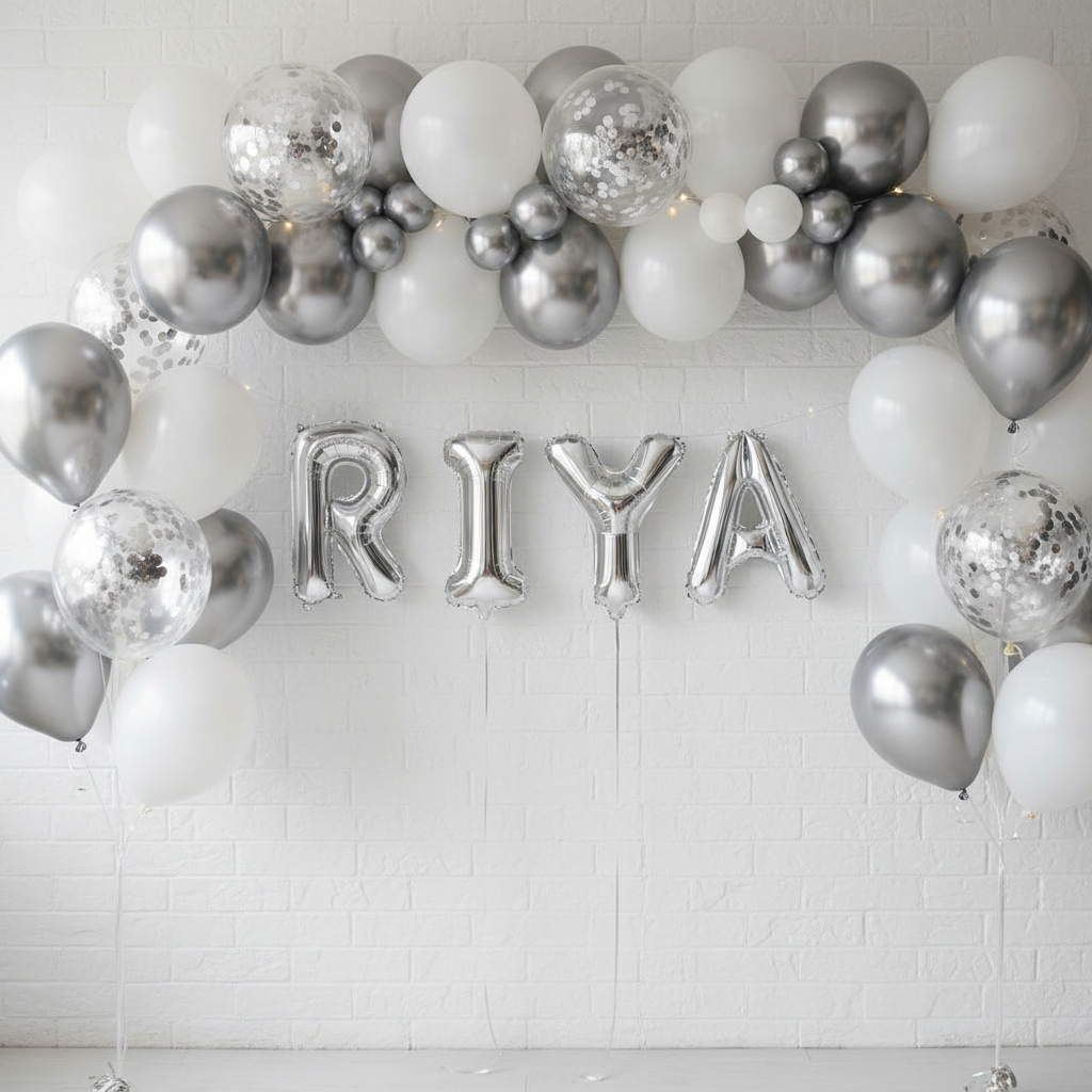 Silver Letter R Balloon - Personalised Name Display