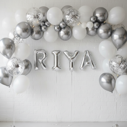 Silver Letter R Balloon - Personalised Name Display
