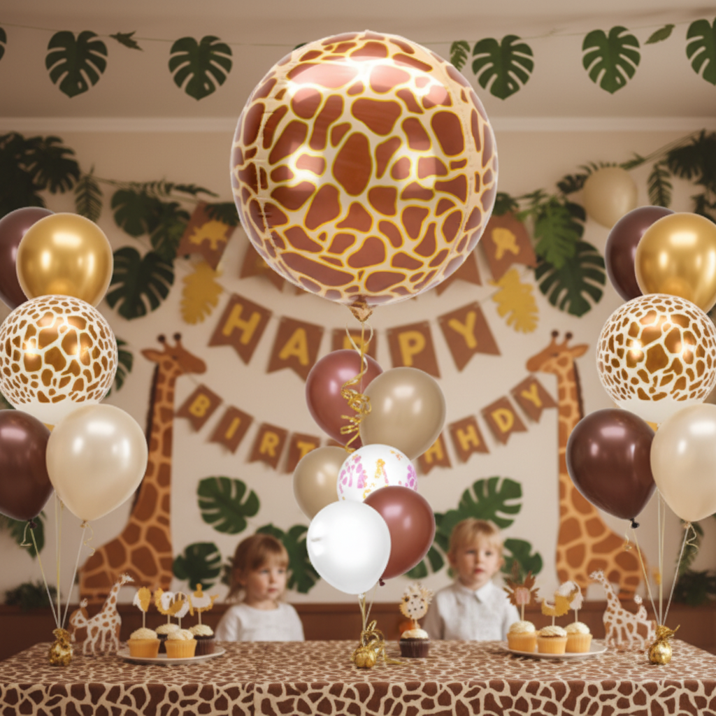 Giraffe Print Orbz Balloon - Safari Birthday Party