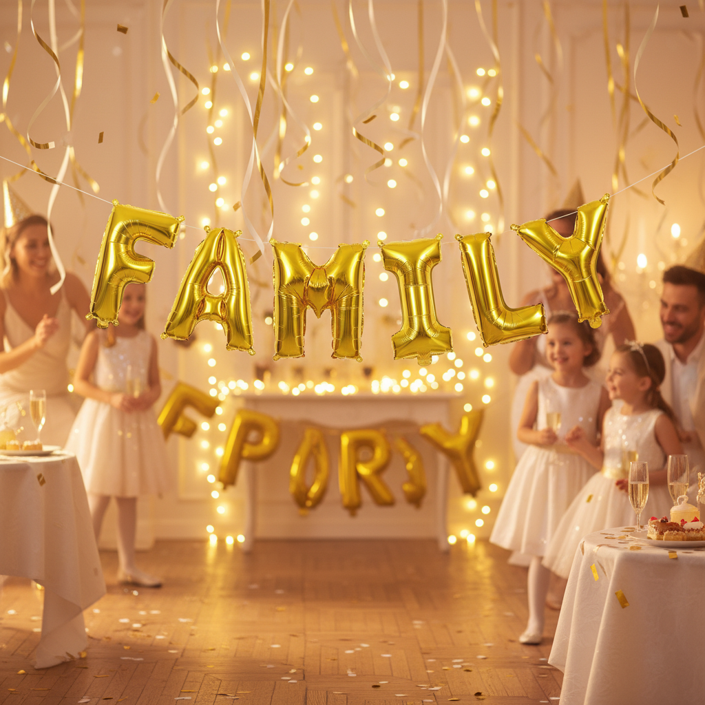 Gold Letter F Balloon - FAMILY Celebration