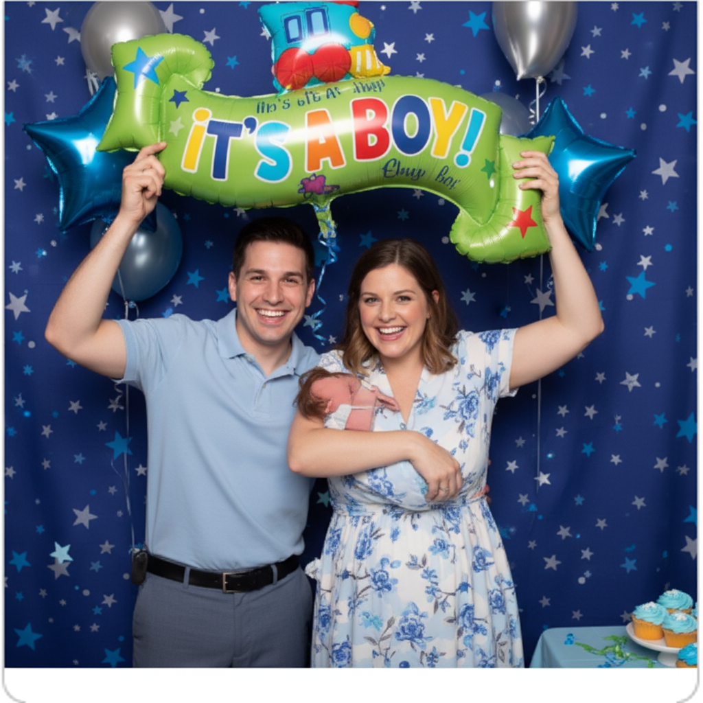 It's a Boy Banner Balloon - Parents Photo Booth