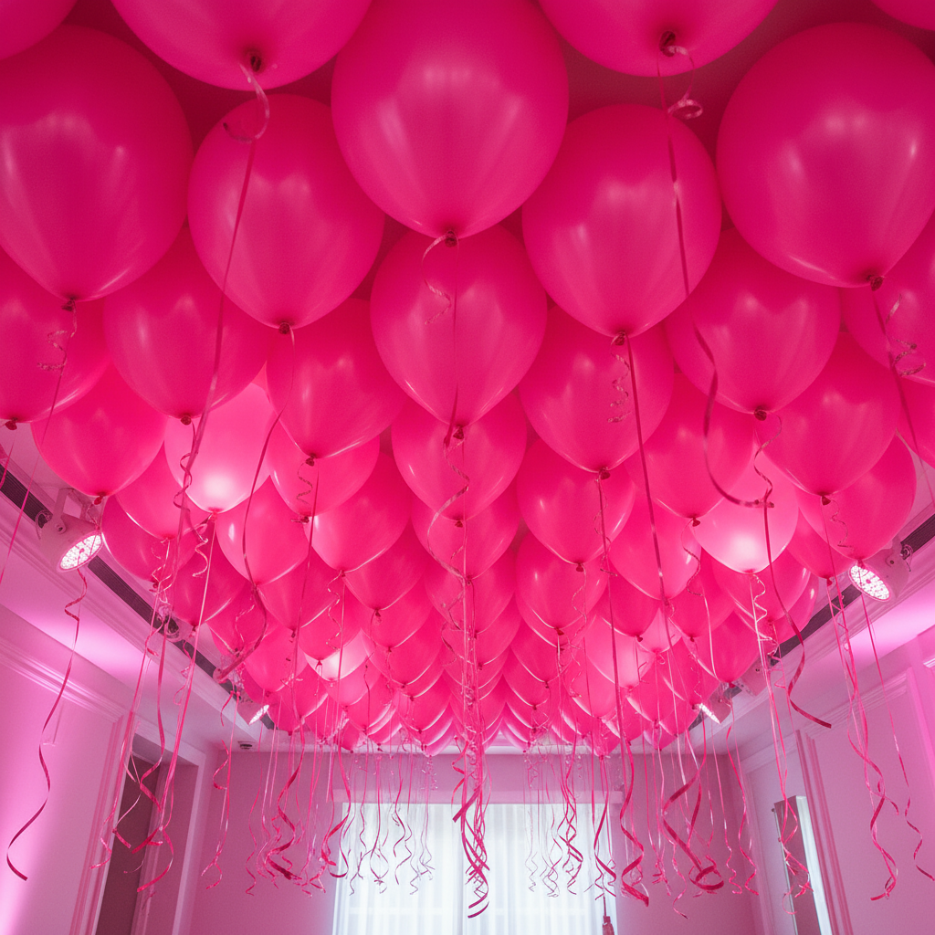Hot Pink Latex Balloon - Ceiling Balloon Decoration
