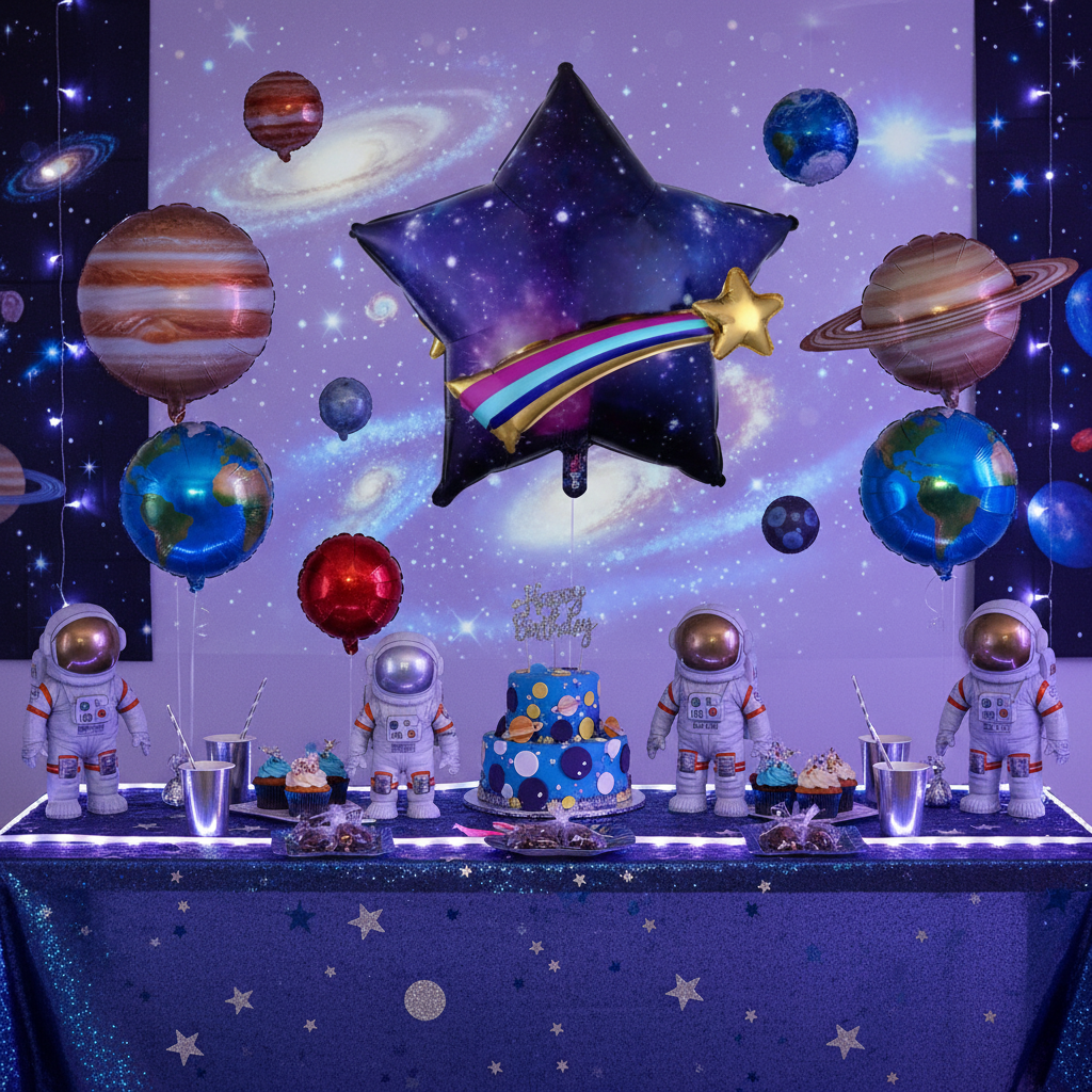 Celestial Star Balloon - Space Theme Kids Party
