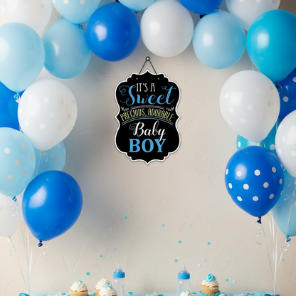 It's a Sweet Baby Boy Sign at Baby Shower Party