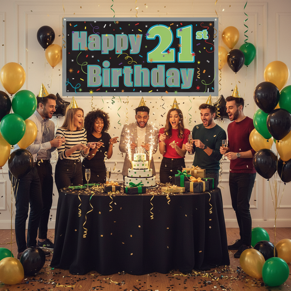 Happy 21st Birthday Banner - Surprise 21st Birthday