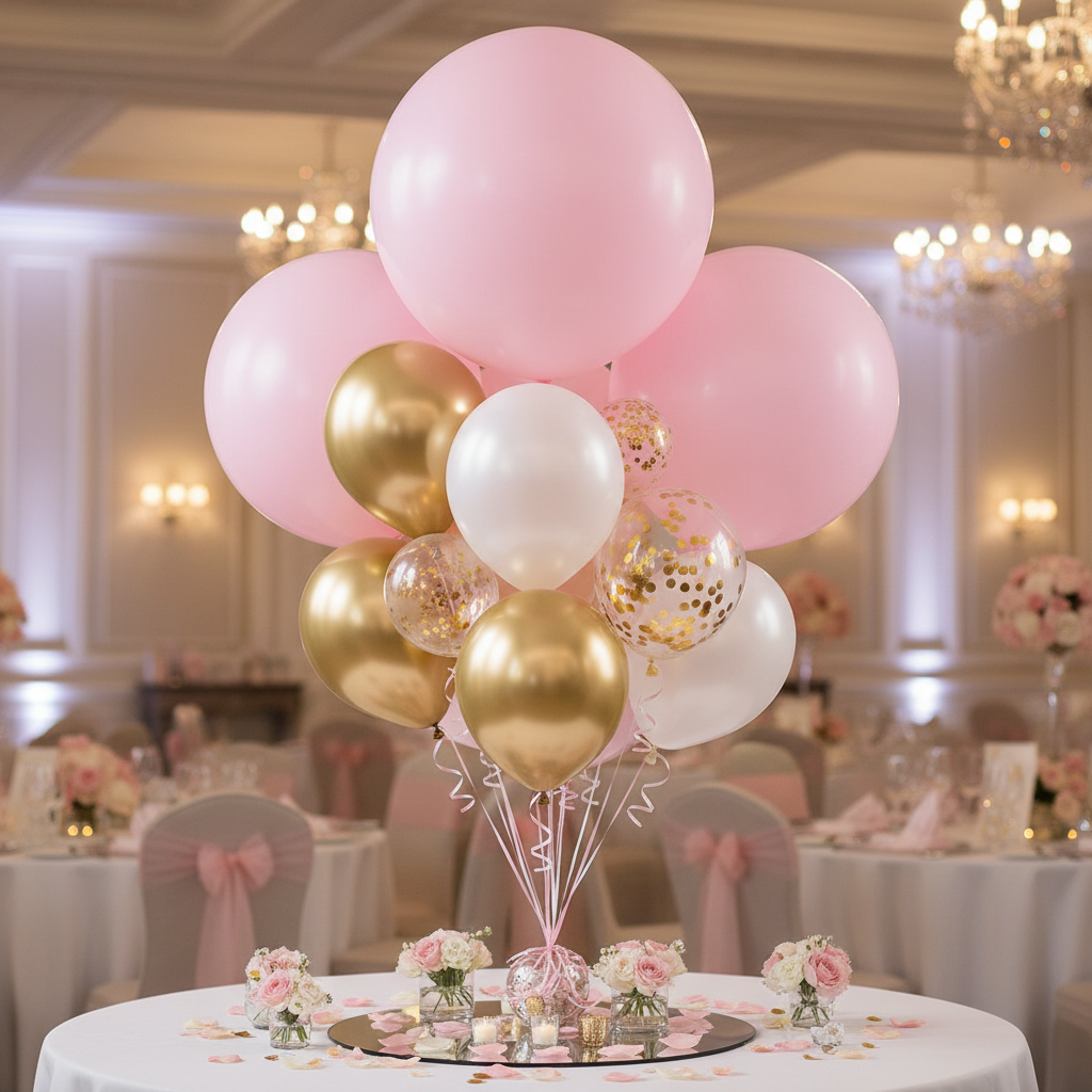 Pastel Pink Giant Balloon - Balloon Bouquet Centrepiece