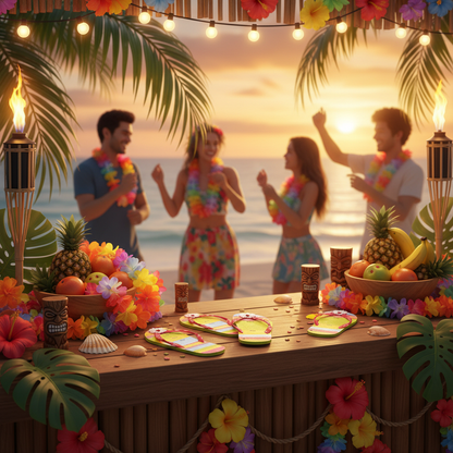 Flip Flop Jumbo Party Invitations at Tropical Luau Party