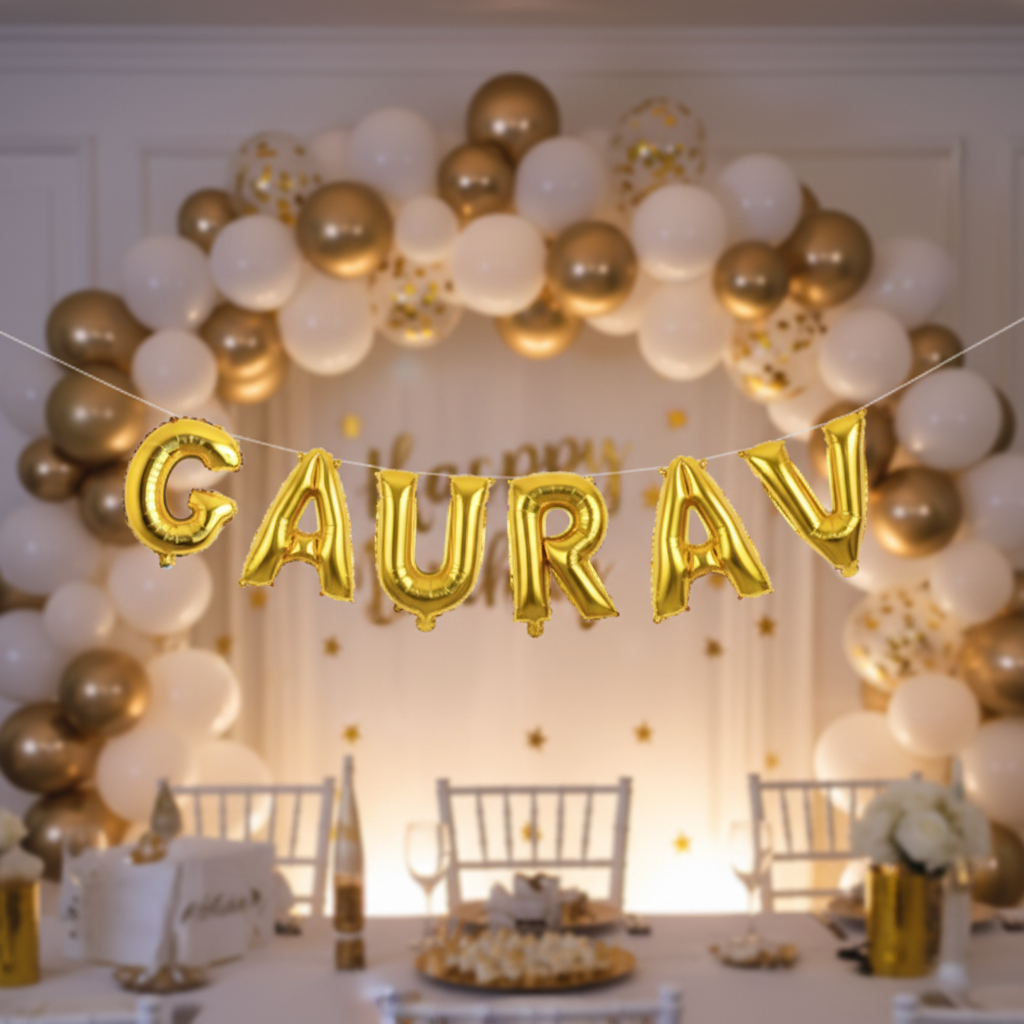 Gold Letter G Balloon - Personalised Name Display
