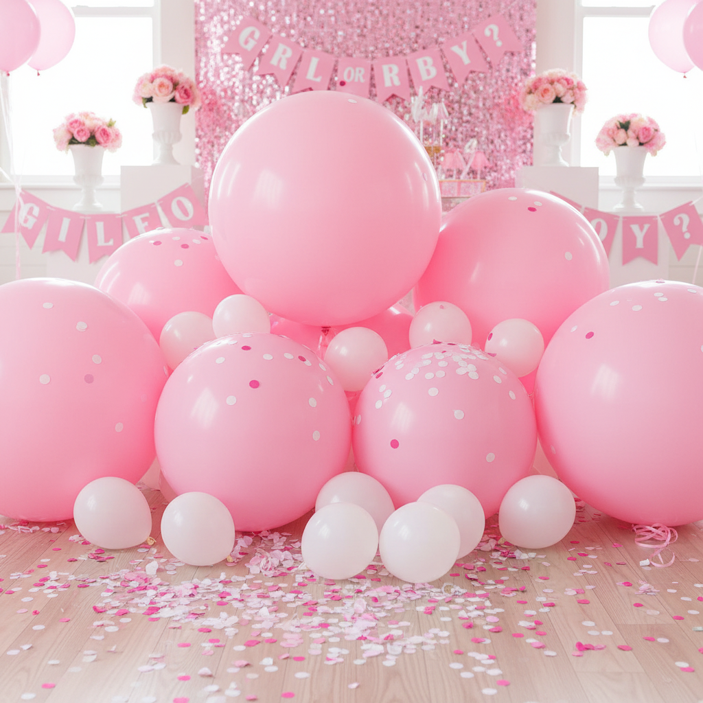 Pastel Pink Giant Balloon - Gender Reveal Floor Decoration
