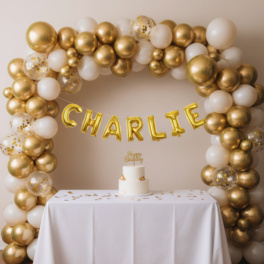 Gold Letter C Balloon - Personalised Name Display