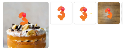 Number 3 Orange  Balloon Candle - 1PC