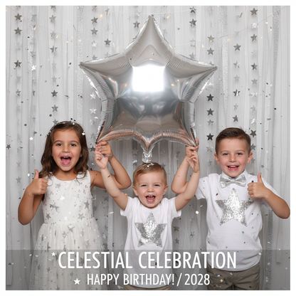 Silver Star Balloon - Kids Photo Booth