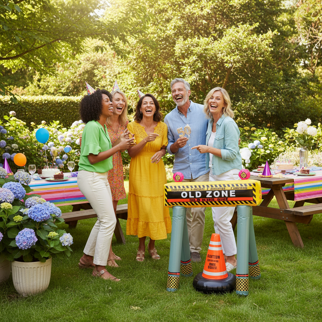 Inflatable Age Barricade Kit at Outdoor Garden Birthday Party