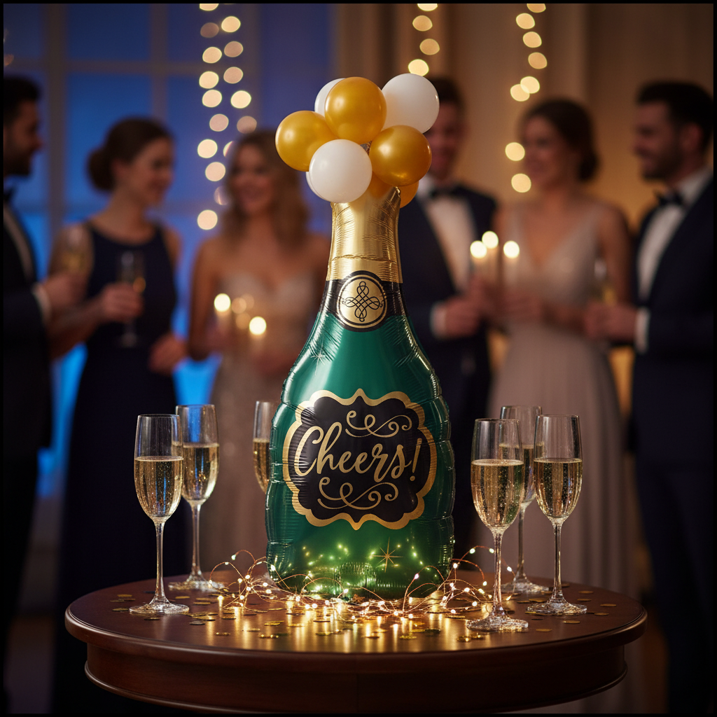Champagne Cheers Balloon - Cocktail Party Centrepiece