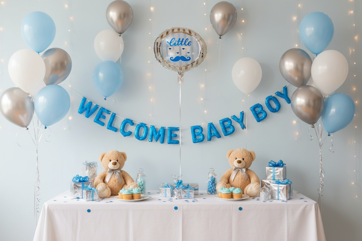 Little Mr Balloon - Baby Shower Party Setup