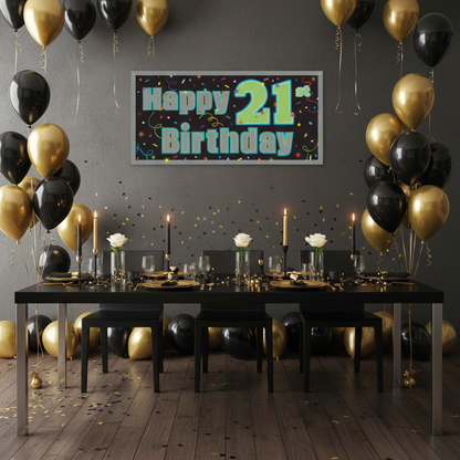 Happy 21st Birthday Banner - 21st Birthday Party