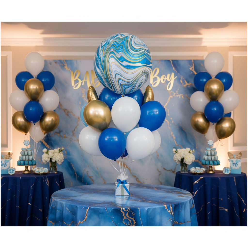 Blue Marble Orbz Balloon - Baby Shower