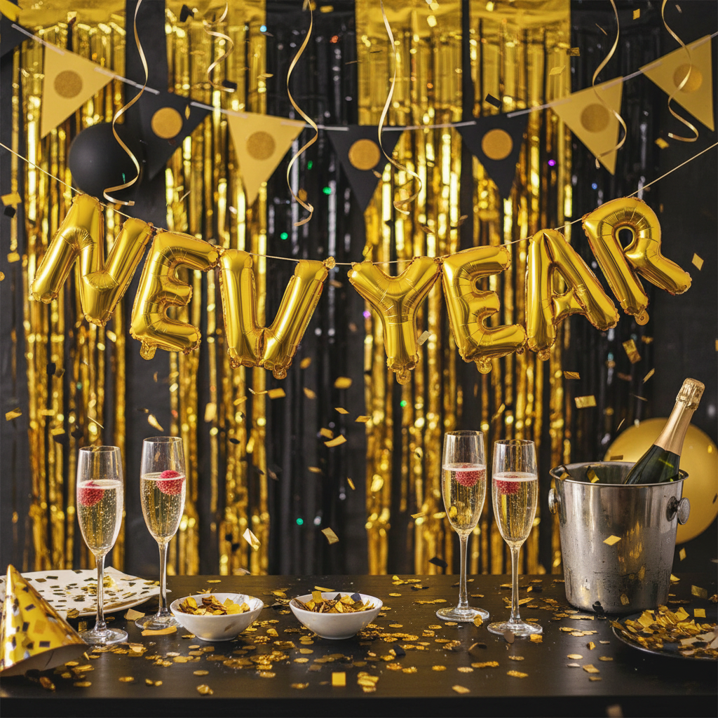 Gold Letter N Balloon - NEW YEAR Celebration