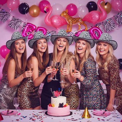 Zebra Print Cowboy Hat worn at Bachelorette Party