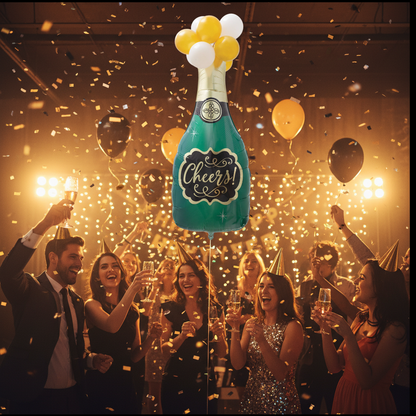 Champagne Cheers Balloon - New Year Eve Celebration