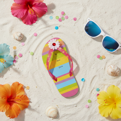 Flip Flop Jumbo Party Invitations Beach Flat Lay