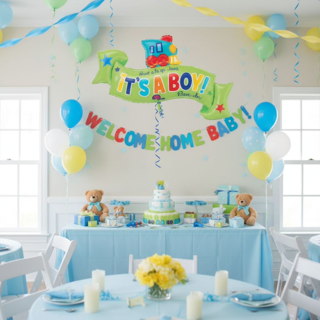 It's a Boy Banner Balloon - Welcome Home Room Decoration