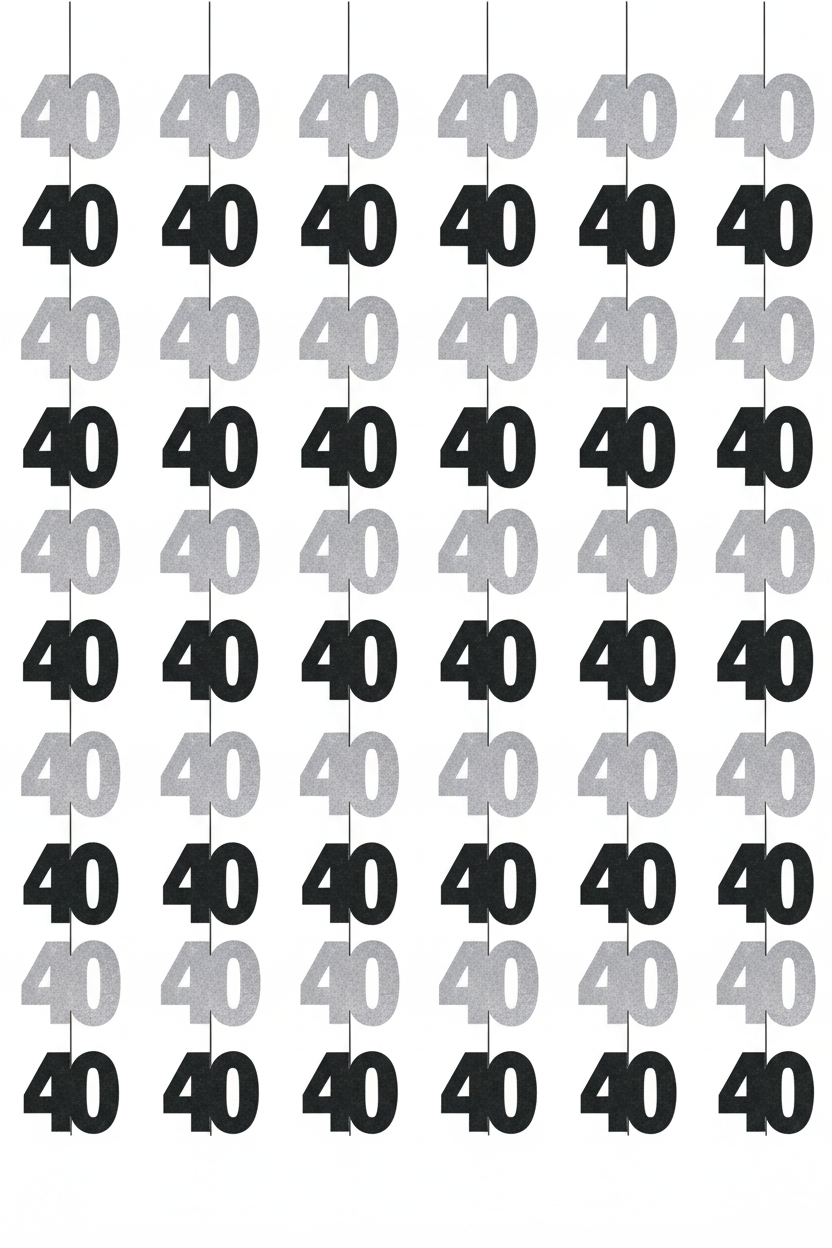 40th Birthday String Decoration 7FT front view curtain effect