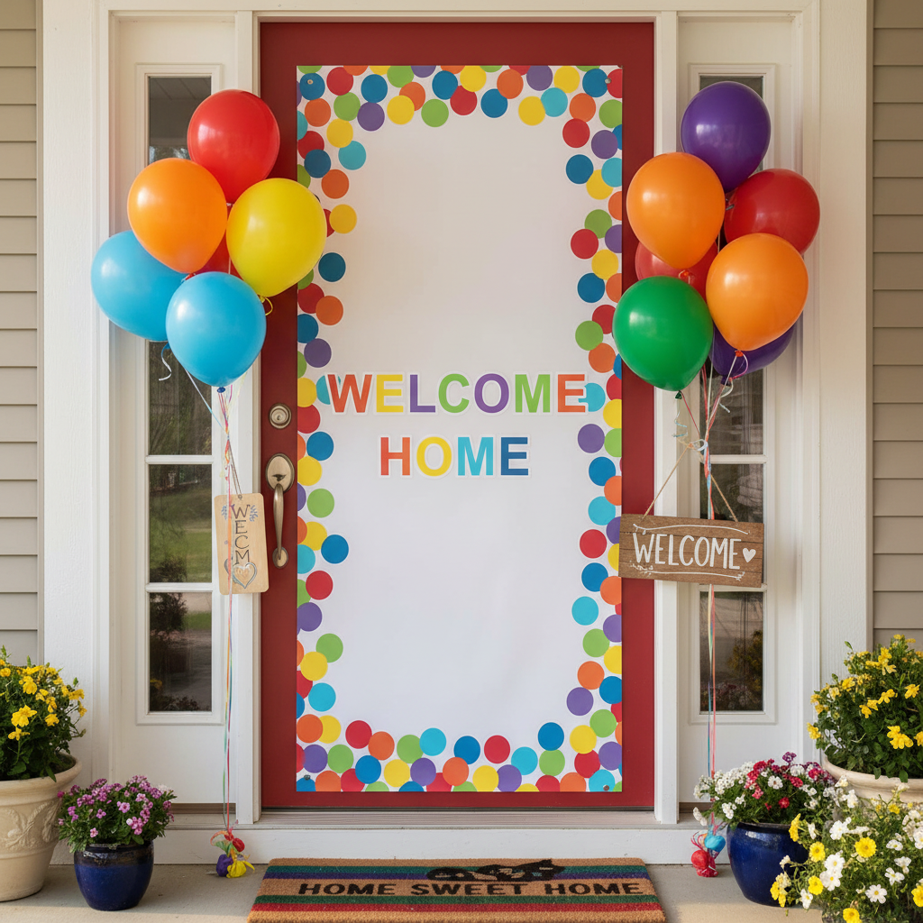 Customizable Rainbow Door Decoration Kit - Welcome Home