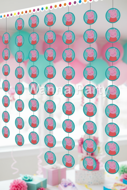 Peppa Pig String Decoration 7FT party setup lifestyle shot