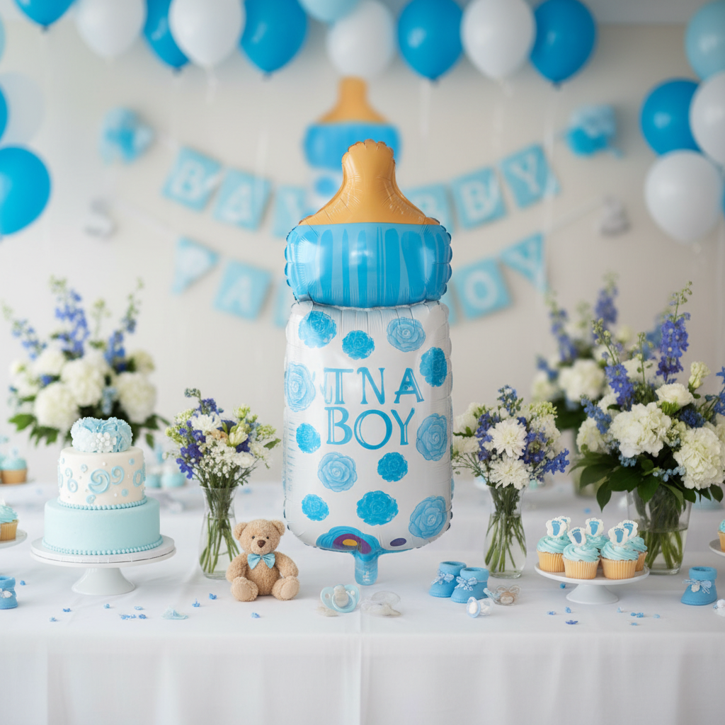 It's a Boy Baby Bottle Balloon - Dessert Table Centrepiece