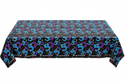50th Birthday Plastic Tablecover flat lay top view