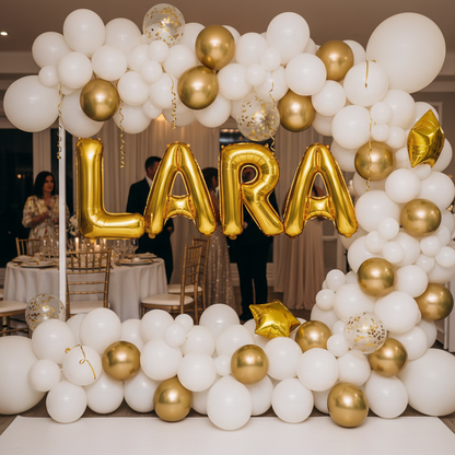 Gold Letter L Balloon - Personalised Name Display