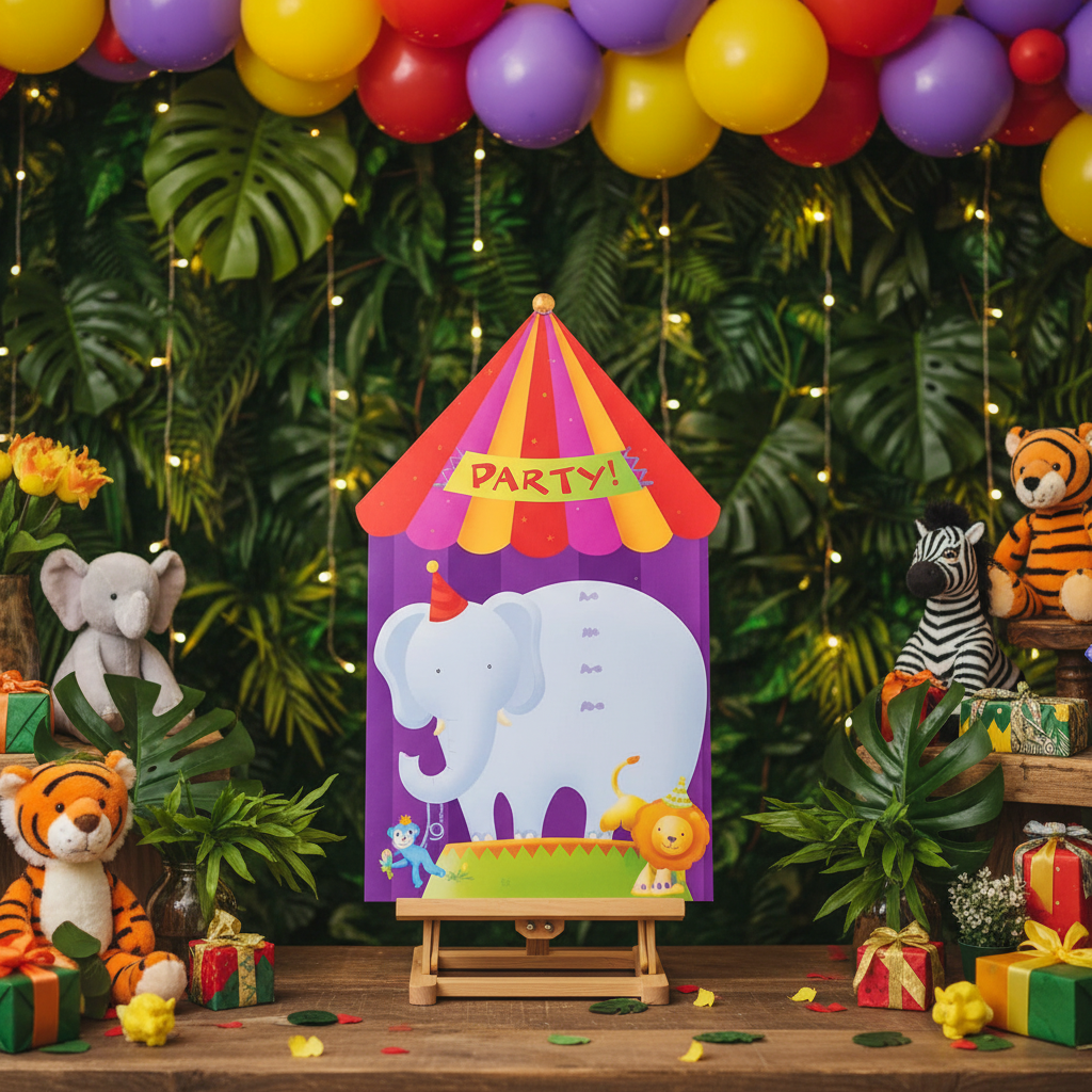Jungle Animal Jumbo Party Invitations at Jungle Safari Baby Shower
