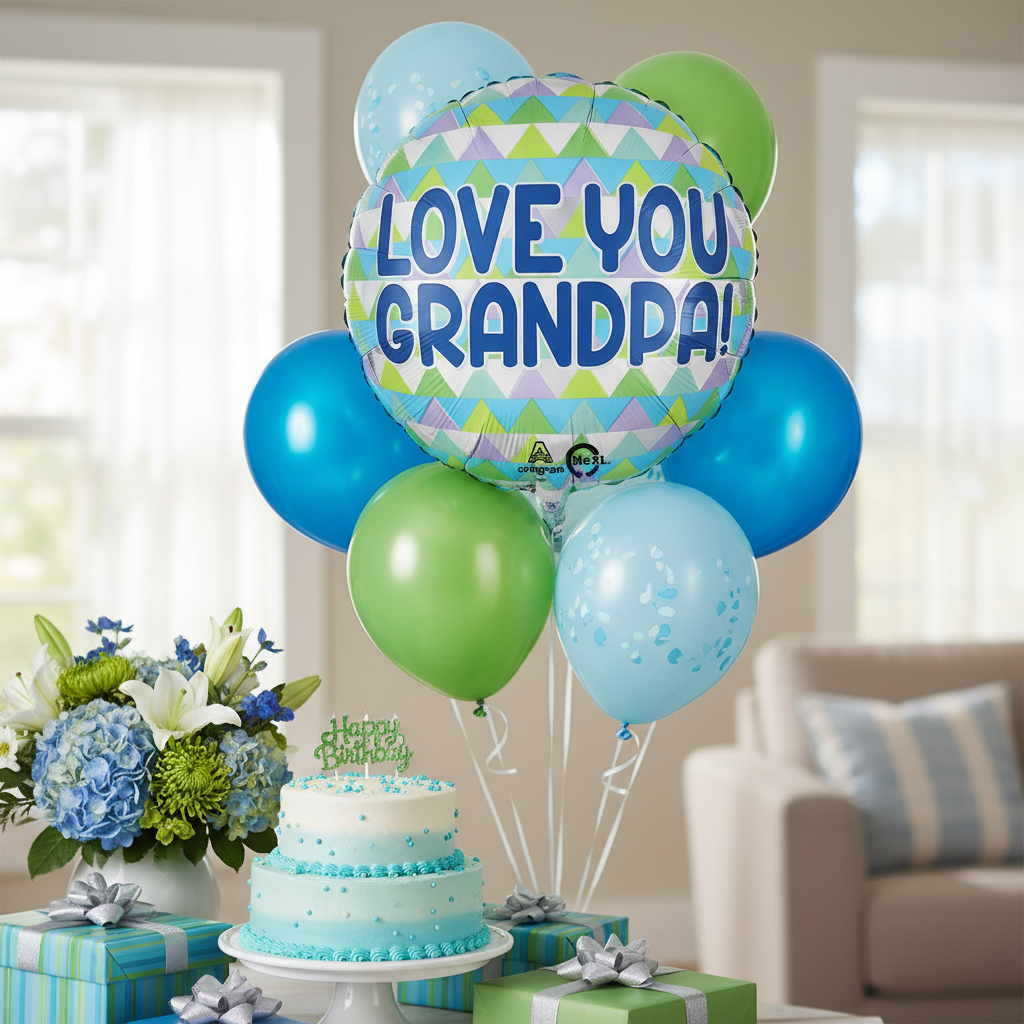 Love You Grandpa Balloon - Grandpa Birthday