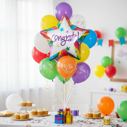 Rainbow Congrats Balloon - Job Promotion Achievement