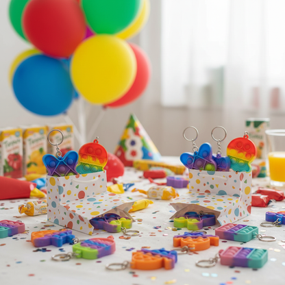 Pop It Keychain Return Gifts at Kids Birthday Party