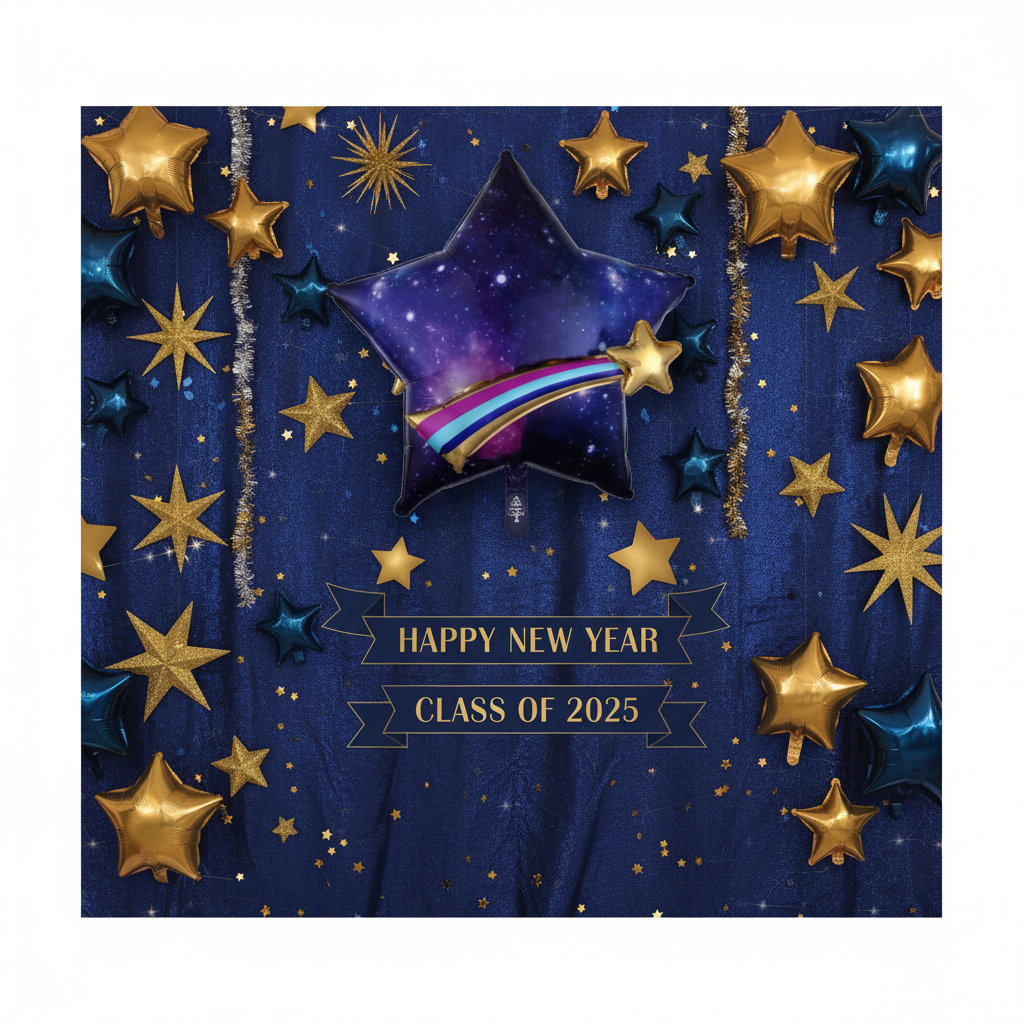 Celestial Star Balloon - New Year Graduation Backdrop