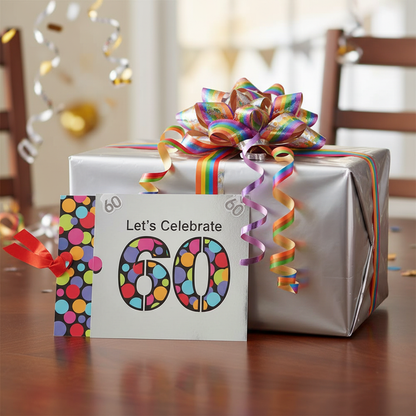Let's Celebrate 60 Jumbo Birthday Invitations Gift Presentation
