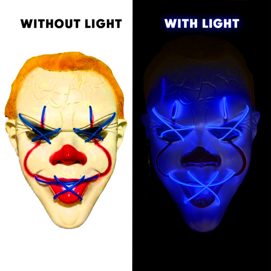 Halloween Joker Face Mask W/ LED light - 1PC