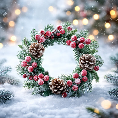 Small Wreath with Pine Cones and Cherries - 1PC